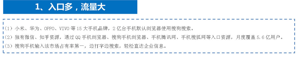 小米、华为、OPPO、VIVO等15大手机品牌，2亿台手机默认浏览器使用搜狗搜索。